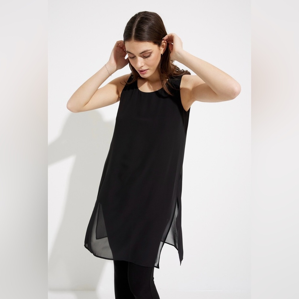 Frank Lyman Design Black Sleeveless Knee-Length Sheath Dress